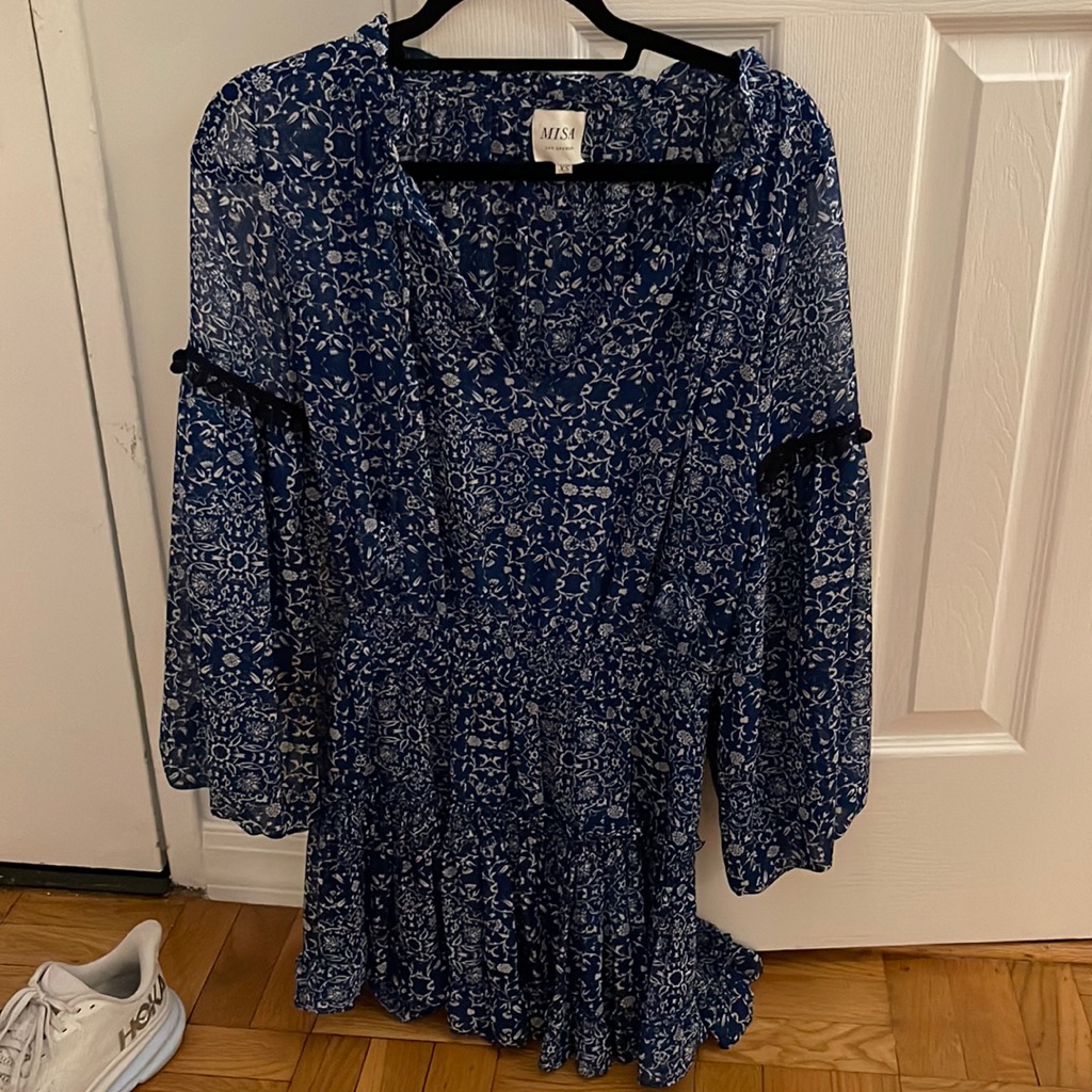 Misa Blue Ruffle Dress
